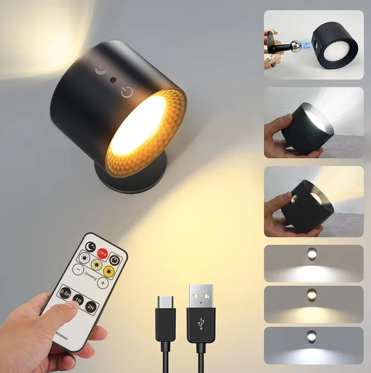 Modhouse™ LED Double Head Wall Lamp – Touch Control & Remote
