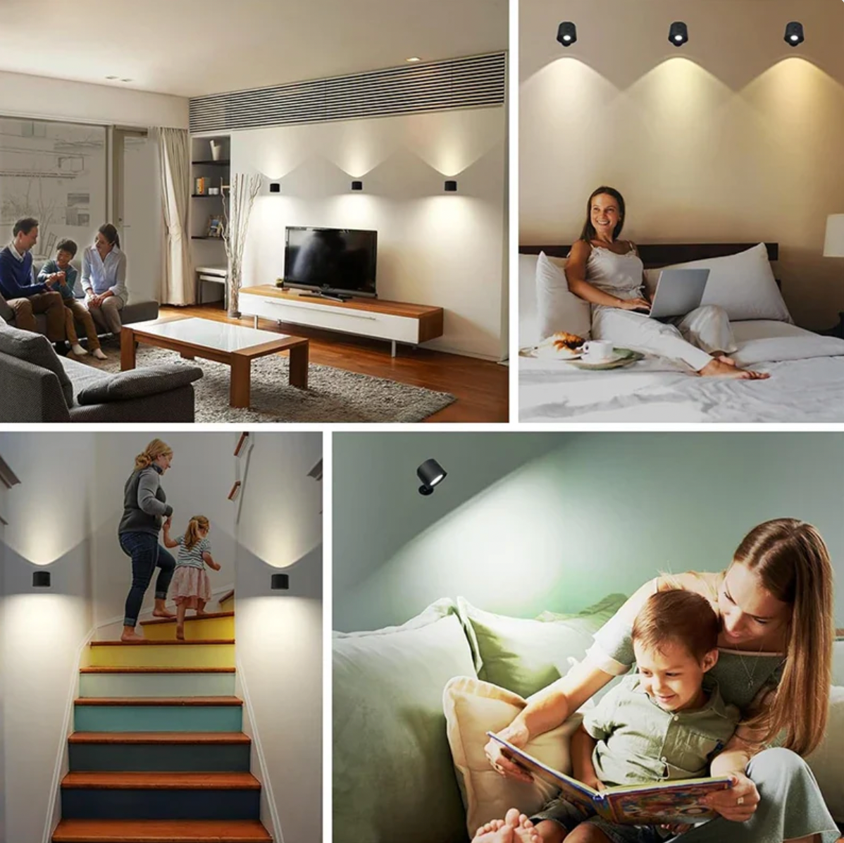 Modhouse™ LED Double Head Wall Lamp – Touch Control & Remote